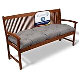 Beautissu Bankauflage Flair BK - Sitzkissen für Gartenbank - Polster Auflage Outdoor - Bankpolster Auflage für Sitzbank & Hollywoodschaukel - ca. 180x50x10 cm - Hellgrau