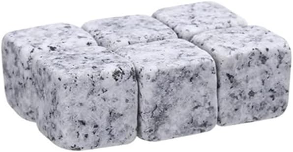 6 Piece Whiskey Rock Sip Cooler Reusable Whiskey Ice Stone Whiskey Natural Rock Bar(Gray), 2*2*2cm