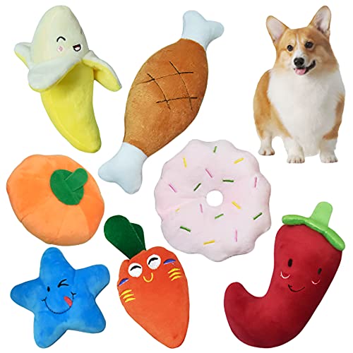 CovertSafe Squeaky Dog Toys, 7 Pack Puppy Toys, Cute Doy Chew Toy for Medium and Small Dogs, Soft Plush Pet Toys with Squeakers