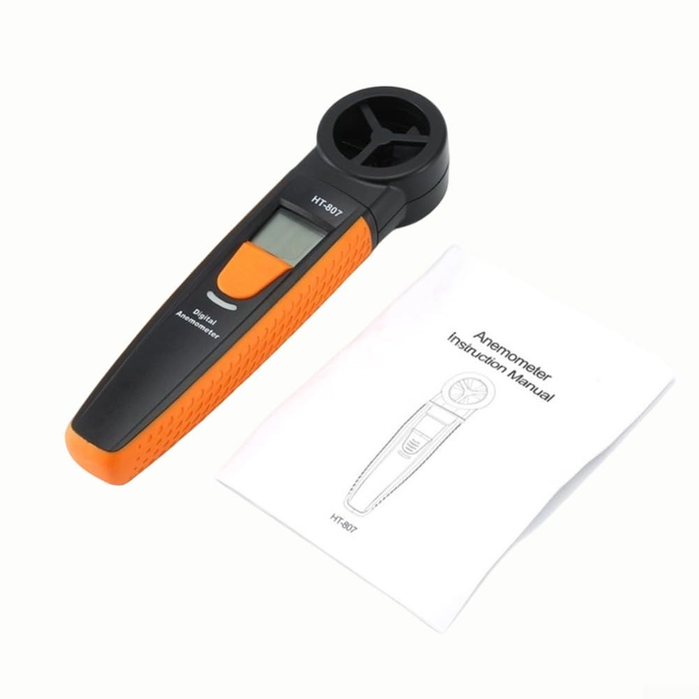 Anemometro digitale tascabile per flusso d'aria per velocità, misura temperatura e raffreddamento del vento, commutazione multi unità m/s km/h ft/min per canottaggio, surf, caccia, strumento