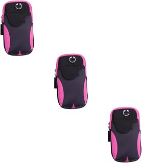 HEMOTON 3piezas Bolsita para Móvil Unisex Resistente Al Sudor Brazalete Deportivo para Bolsa De Brazo para Teléfono Exterior Color Rosa