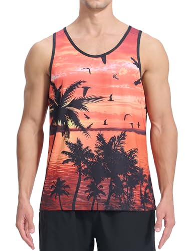 Men's Quick Dry Tank Top Summer Cooling Athletic Beach Sleeveless Shirt