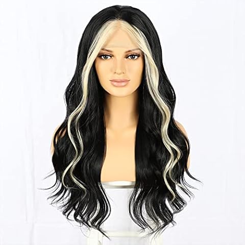 Sapphirewigs Schwarze Spitze Front Perücke Highlight Synthetische Perücken Cover