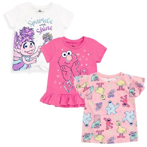 Sesame Street 3 Pack T-Shirts Infant to Little Kid Sizes (12 Months - 6-6X)