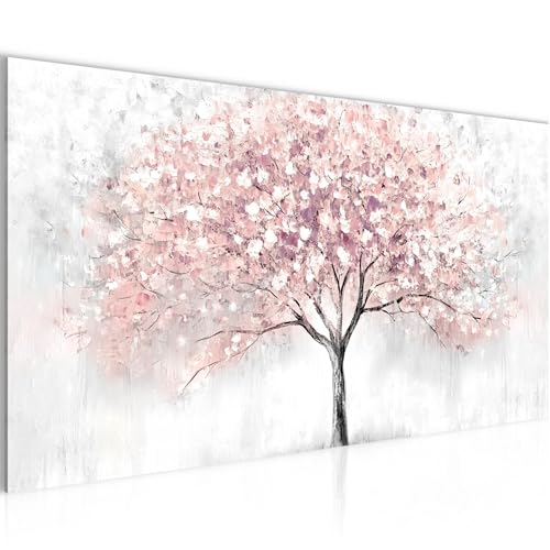 Tableau decoration murale arbre automne poésie nature gris rose