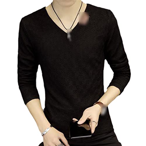 T-shirt sexy pour homme ajusté et découpé noir 6XL