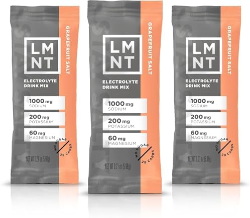 LMNT Zero Sugar Electrolytes - Grapefruit Salt | Drink Mix | 30 Count