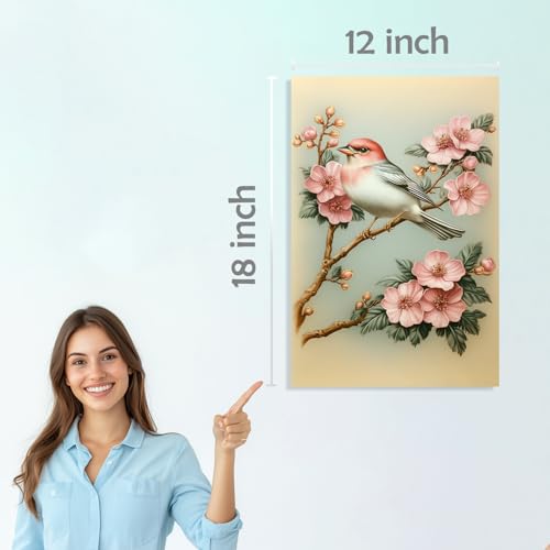 Image of SiddArtify Bird Wall Art Prints Set - Vintage Floral Poster Decor for Living Room Bedroom Office - 12x18 inch Board Pack of 6
