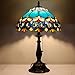ZJART Tiffany Table Lamp Stained Glass Lamp 12X12X19 Inch Antique Reading Light (Blue Jewelry Baroque)