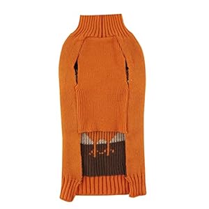 Lanyarco thanksgiving fall dog clothes outfit costume turkey dog sweater for dogs medium m size 14 back length orange  urban country home decor