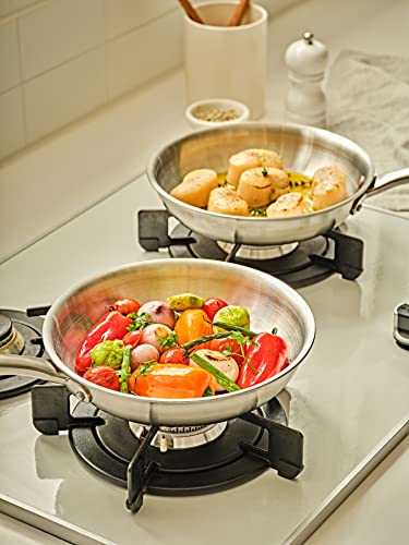 Chef Topf 5-Ply Stainless Steel Frying Pan 8 Inch, Full 5-Ply Clad Construction Professional Grade Pan, Brushed Finish, Induction Cooking Pan, Oven Safe, Dishwasher Safe #TOP6