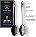 DI ORO Silicone Spoons for Cooking - Large Kitchen Spoons for Mixing, Serving, & Stirring - 600°F Heat-Resistant Non Stick Utensils – Big Solid & Slotted - Dishwasher Safe (2pc, Black)