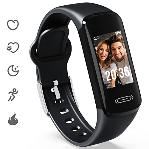 Fitness Tracker with Blood Pressure Heart Rate Monitor, CareUAll Step Tracker, Sleep Tracker, Pedometer Calorie Counter Watch, IP68 Waterproof Activity Tracker for Women Seniors Men Teens (Black)