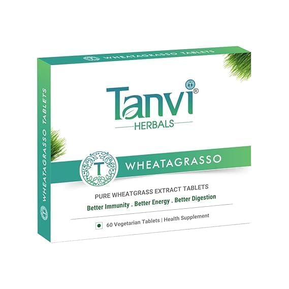 Tanvi Herbals Wheatagrasso | Herbal Wheatgrass Extract Tablets | Natural Antioxidant, Energy, Detox, Immunity Booster (60 Tabs(Pack of 1))-image-47