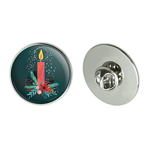 Christmas Candle Metal 1.1" Tie Tack Hat Lapel Pin Pinback