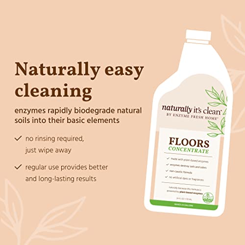 Naturally It's Clean Floor Enzyme Floor Cleaner | Safer For Pets And Kids | Powerful Plant Based Enzyme Formula Cleans Hardwood, Tile, And Floors Stain Free | 24 Gallon Rinse Free Concentrate | 6 Pack #TOP2