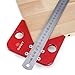 DDWT Center Finder Line Gauge Square Center Scribe Carpenter Woodworking Ruler 45 Degrees Angle Line Caliber Marking Ruler Wood Measuring Scribe Tool
