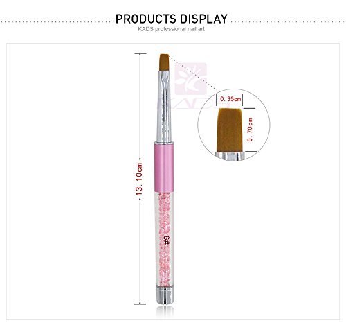 KADS Nail Art Gel Acryl Pinsel Set Carving Pen Brush Liquid Powder DIY No.4.6. (6#, Pink) – Bild 3