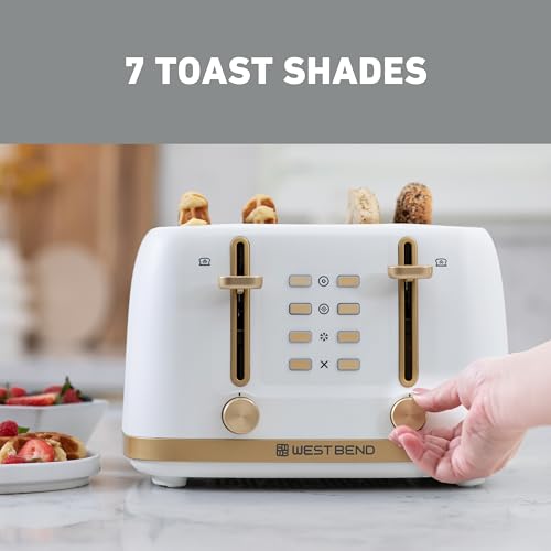 West Bend Timeless 4-Slice Toaster, Stainless Steel, in White Gold - Image 4