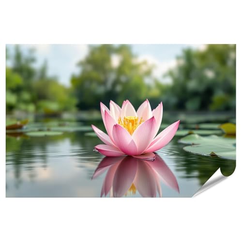 Poster fleur de lotus de qualité supérieure motif nature élégant