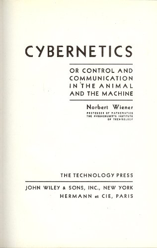 Cybernetics or Control and Communication in the... B000RJDZXI Book Cover