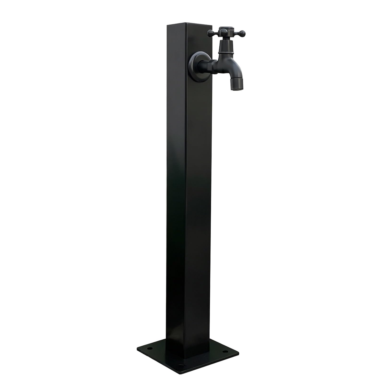 Garden Water Column, Floor Mount Outdoor Standing Faucet, Black Vertical Water Tap Stand for Backyard Irrigation Pet Washing Car Cleaning