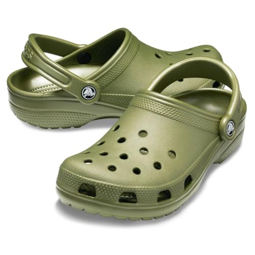 Image of Crocs Unisex-Adult Classic Clog, Clogs for Women and Men, Army Green, 16 Men /18 Women