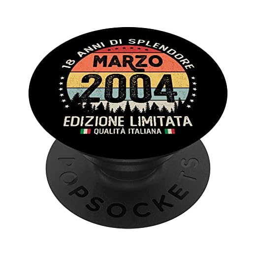 Vintage Marzo 2004 mujer hombre regalo 18 años cumpleaños PopSockets PopGrip Intercambiable
