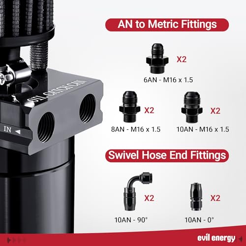 image for EVIL ENERGY Oil Catch Can, 300ml Baffled Catch Can Kit with Breather F