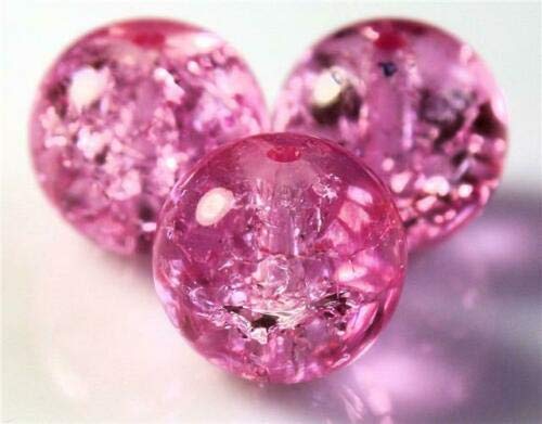 EliteKoopers 200Pcs 4mm Round Glass Crackle Beads For Jewellery Making, Craft, Wedding, Dress Beading etc.