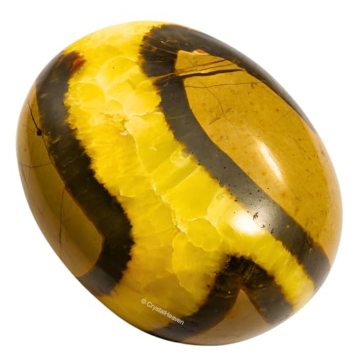 Image of Septarian Crystal Palm Pebbles Stones for Anxiety Stress Relief Massage - AAA Grade Original Healing Gemstone Agate Palm Stone for Yoga Meditation Spiritual Reiki Feng Shui