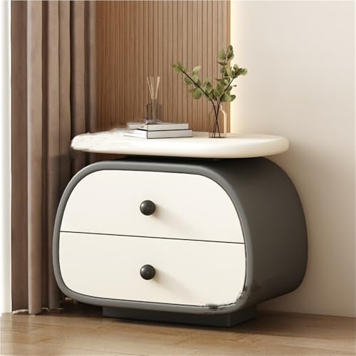 HJYBFA Mesita de Noche pequeña, Creativa, de Madera Maciza, Mesa Auxiliar con cajones y Estante Abierto, para Dormitorio y Sala de Estar (35 cm)