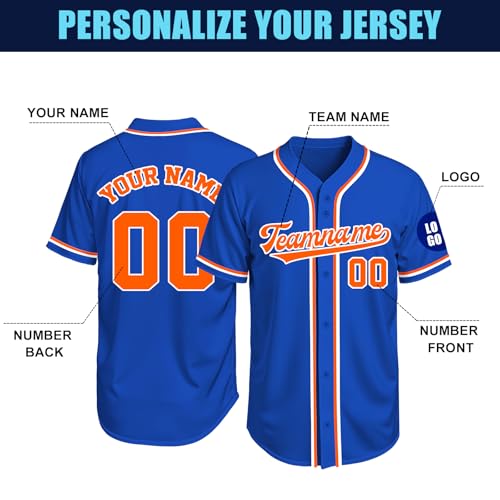 Image of Custom Baseball Jersey Personalized Stitched or Printed Name Number Baseball Shirt Sports Uniform Gifts for Men Women Youth