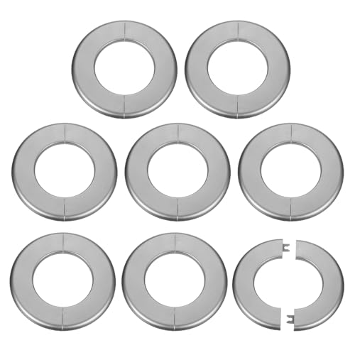 Placas de plástico ABS con brida dividida de 78 mm cubretuberías autoadhesivas gris de 8 piezas 2