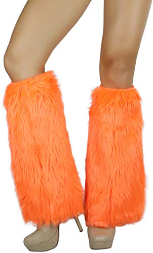 ToBeInStyle Women’s Faux Vibrant Fur Retro Daring 60' Inspired Ravewear Knee High Leg Warmers