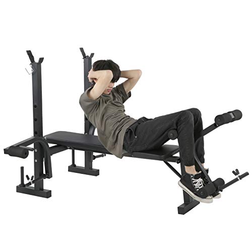 Opvouwbare halterset, verstelbaar, voor fitness en halterbank, krachttraining, met hellings- en hellingscapaciteit, van PU-leer voor gewichtheffen - Image 5