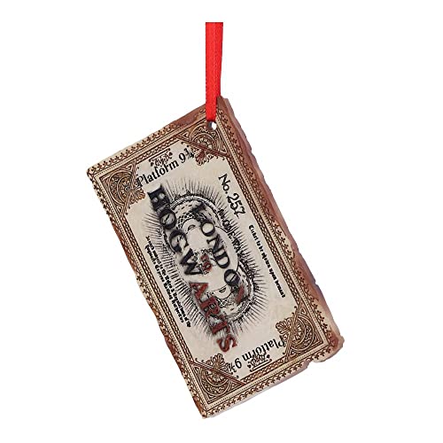 Nemesis Now Officially Licensed Harry Potter Hogwarts Express Ticket Hanging Ornament 9.5cm, Cream - Image 4