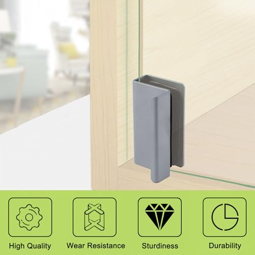 Image of 4Pcs Glass Finger Edge Pull, Cabinet Finger Pull Handle Glass Door Clips Cabinet Latch Clamp Concealed Handle for Display Glasscase Door (Gray)