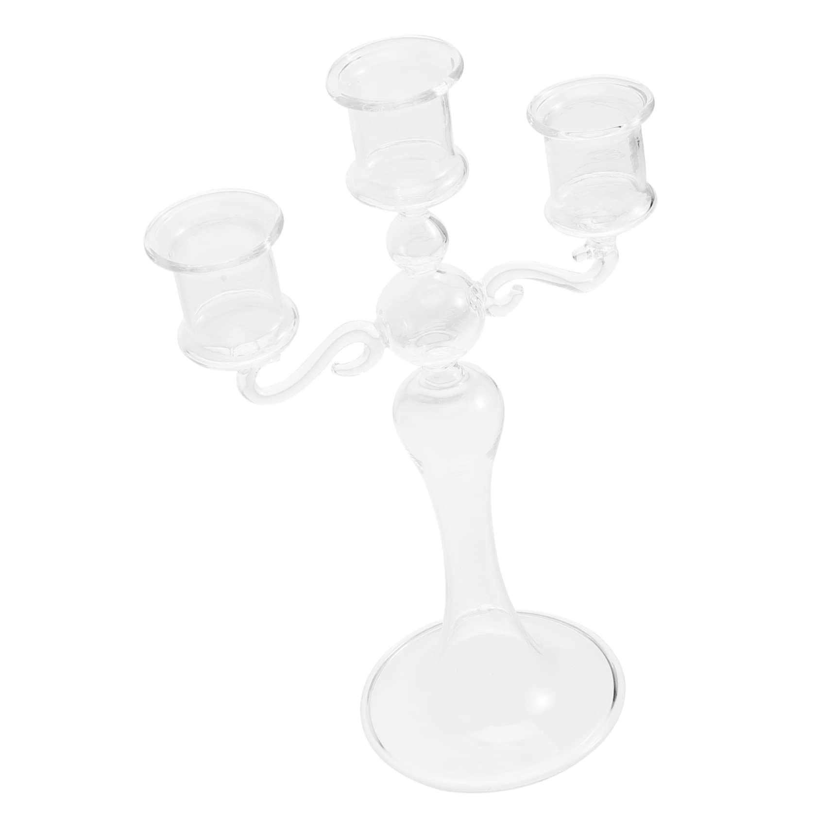 Homoyoyo Elegant Glass Candle Holders 2 Pack Taper Candle Holder for Home Decor Wedding Centerpieces