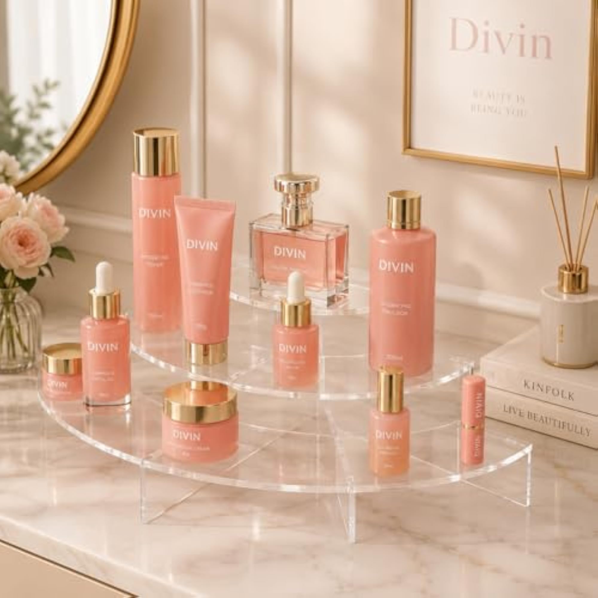 Large Acrylic Display Risers for Organizing, Clear