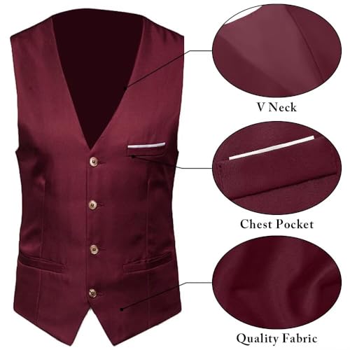 Mens Suit Vest Formal Slim Fit Dress Suit Vests Lightweight Men's Waistcoat for Wedding Party Business2