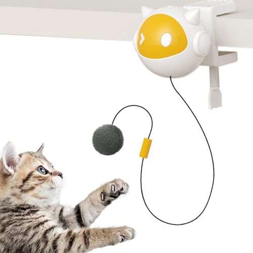 猫おもちゃ 電動 自動 猫じゃらし 吊り下げ 一人遊び 動く バッテリー内臓 電池式 ストレス解消 猫運動不足解消グッズ 鳥音 羽 もふもふボール イヌハッカボール 猫を絡まりにくい 狩猟本能をくすぐる 猫をとりこに