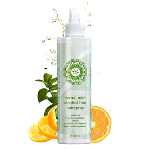 Honeybee Gardens Alcohol-Free Hair Spray, Herbal Mint, Non-Aerosol Strong Hold, 8.5 fl oz