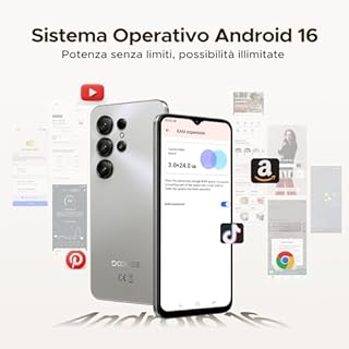 DOOGEE Note 56X Smartphone Android 16, 6150mAh, 6.56" HD+ 90Hz IPS, 24GB+64GB/2TB TF, 4G Telefono Cellular offerta Smartphone, 8.45 mm Ultrasottile, 8MP+5MP/Dual SIM/Octa Core/Face ID/GPS, Naturale