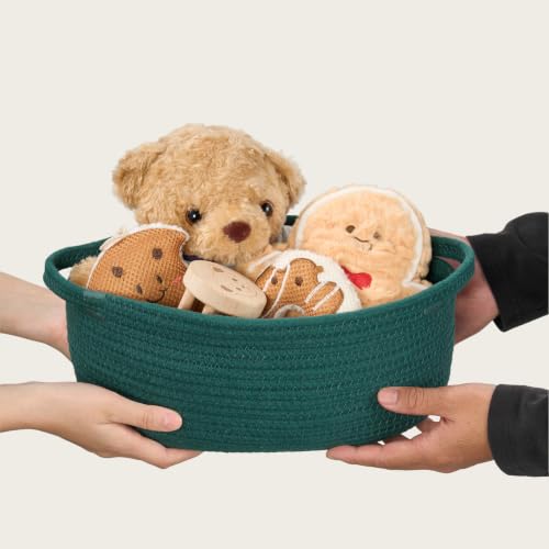 Image of Small Woven Gift Basket Empty - 12 inchx8 inchx5 inch, Green, 2 Packs