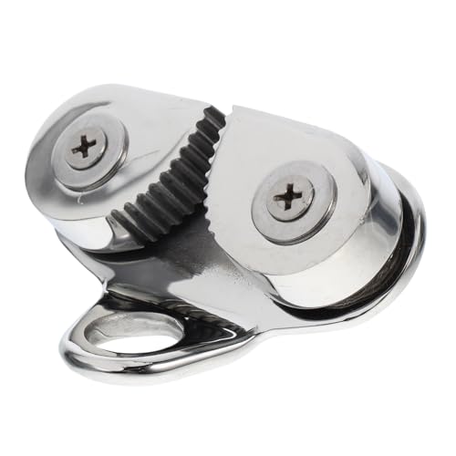 VANZACK Stainless Steel Cam Cleat with Leading Ring Grade for Boat Sailboat Kayak Canoe Easy Disassembly Maximum Holding Power Flared Entry for Quick Release Line