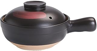 LIFKOME Stockpot Clay Cooking Pot Cookware Stovetop Chinese Style Traditional Cooking Casserole Style Rice Porridge Pot Clay with Single Handle Black S