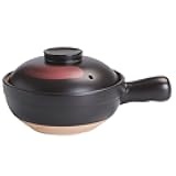 LIFKOME Stockpot Clay Cooking Pot Cookware Stovetop Chinese Style Traditional Cooking Casserole Style Rice Porridge Pot Clay with Single Handle Black S