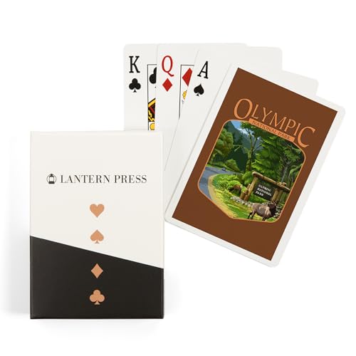 Naipes de poker Lantern Press Olympic National Park, 52 cartas