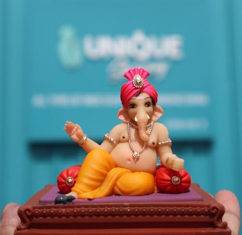 Image of Kshirsagar Lord Ganesha Idol for Car Dashboard | 4 Inch Lord Ganesha Statue | Ganpati Bappa Murti for Car, Home & Office Decor | Divine Blessing & Good Luck Decorative Idol